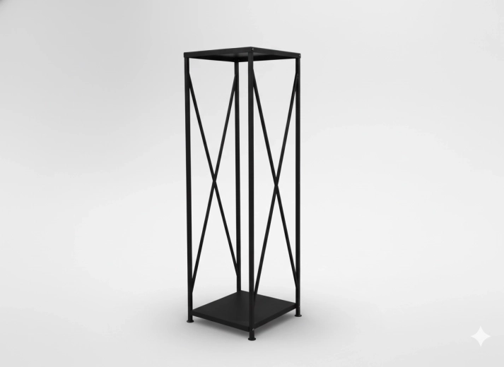 Metallist küttepuude hoidik 34 × 34 × 111 cm
