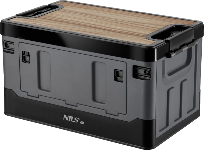 Foldable box NILS Camp 2-in-1 with lid and MDF top 38 L