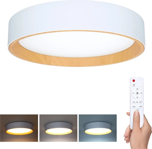 Solight LED-lae- ja seinavalgusti Larios, valge, kaugjuhtimispuldiga, 48 W, 39 cm