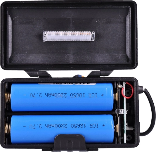 Up to 16 hours of runtime and power from 2× 18650 Li-Ion batteries