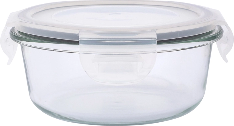Fresh ümmargune klaasist toidukarp kaanega 0,4 l