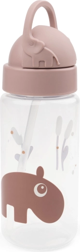 Done by Deer joogikõrrega pudel Ozzo roosa 350 ml