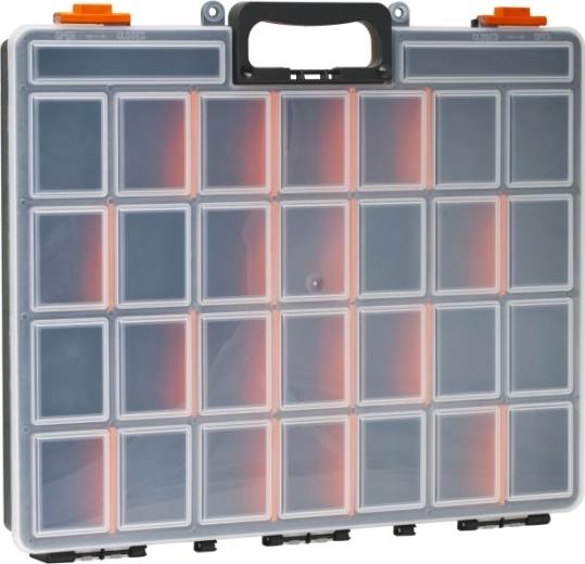 Plastikust organiseerija muudetavate lahtritega 470 × 400 × 60 mm
