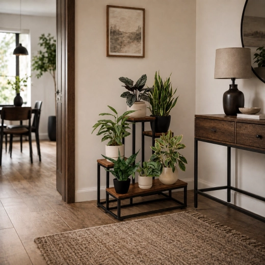 Loft-ilme: must teras ja vanutatud tamme dekoor