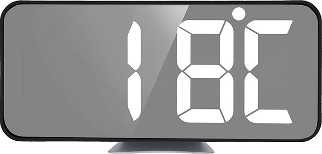 LED-ekraan kellaaja ja temperatuuri vahetatava kuvamisega