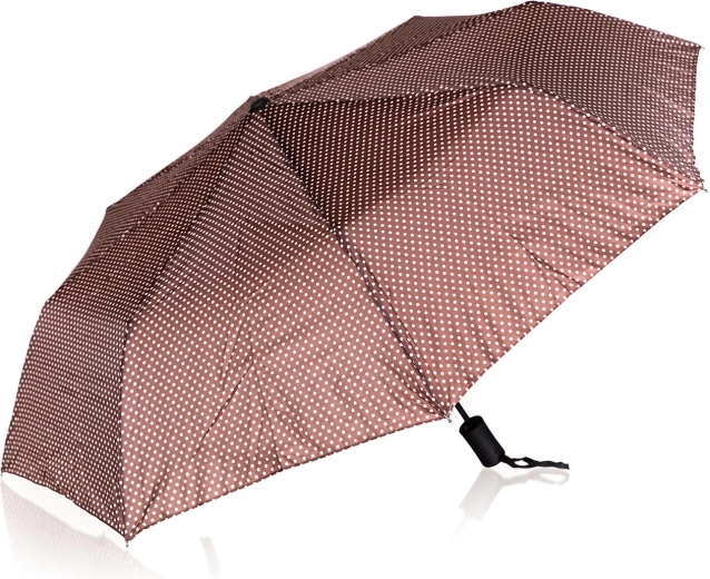 Folding polka-dot umbrella 52 cm – brown