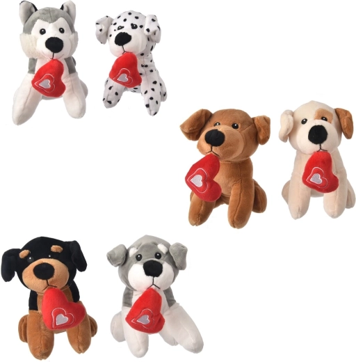 Plüüskoerakesed südamega 18 cm (6 varianti)