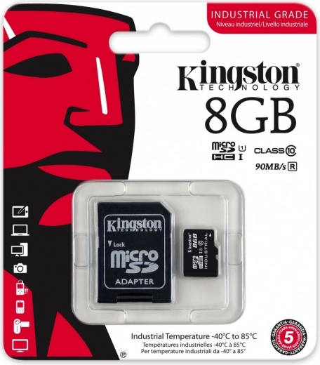 Tööstuslik microSD kaart 8 GB UHS‑I Class 10 KINGSTON