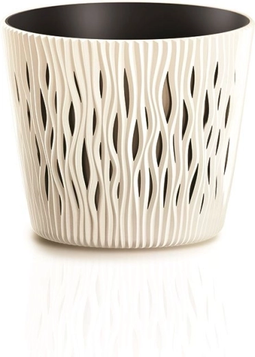 Lillepott Sandy Round sisuga 18,9 cm – kreemjas
