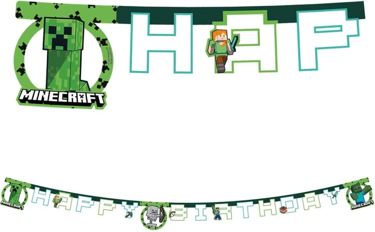 Procos riputatav bänner Minecraft happy birthday 2 m