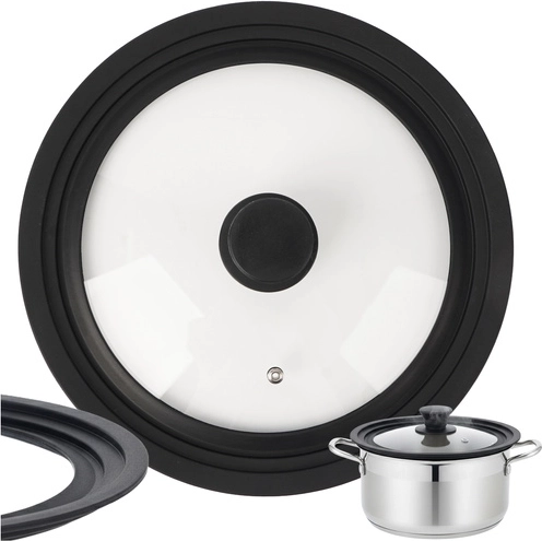 Universaalne klaaskaas 3-in-1 RUHHY 24/26/28 cm silikoonäärisega