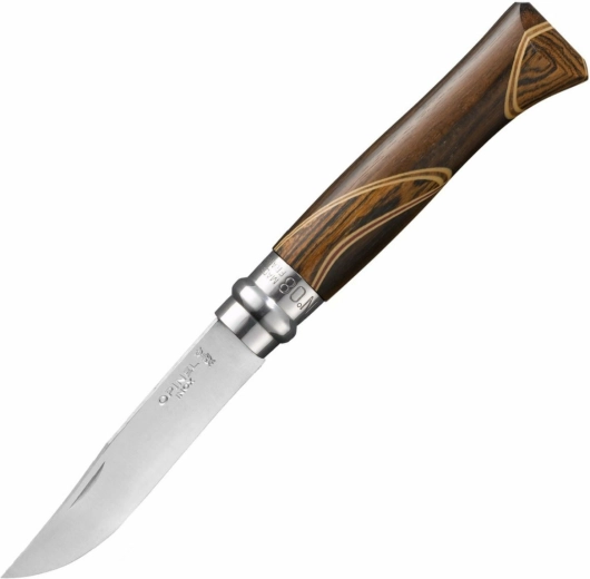 Opinel N°08 Inox Chaperon taskunuga 8,5 cm Aafrika puidust käepidemega