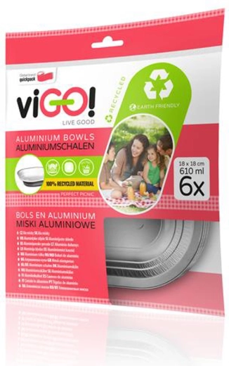 Vigo! alumiiniumkauss 18 cm, kõrgus 3,4 cm, 6 tk