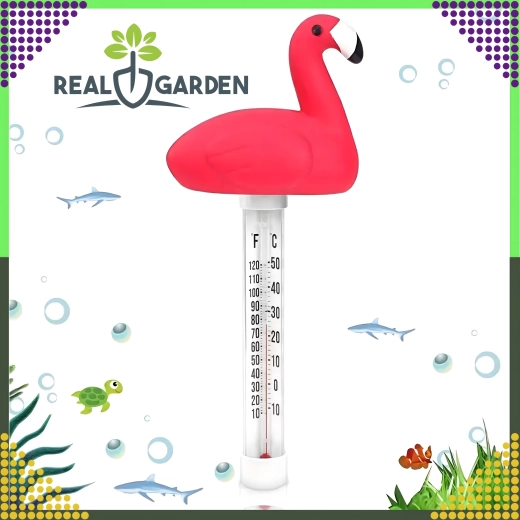 Floating pool thermometer flamingo with cord