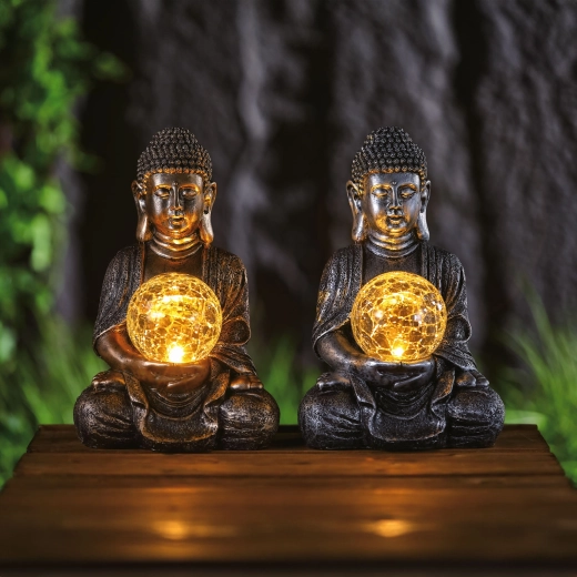 Buddha päikeselamp sooja valge LED-valgusega