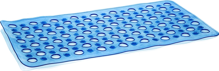 Libisemisvastane vannimatt Circle 68 × 37 cm läbipaistvalt sinine