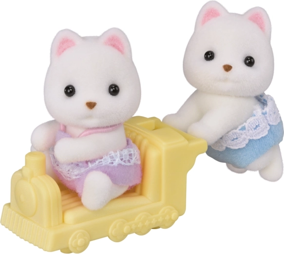 Sylvanian Families pomeraniani kaksikud rongikesega