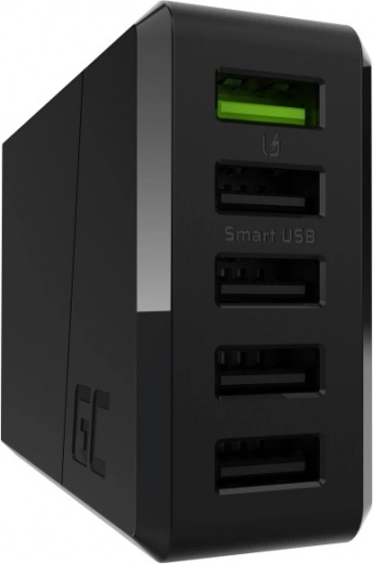 Võrgulaadija GREENCELL ChargeSource 5, 52 W, 5× USB kiirlaadimisega