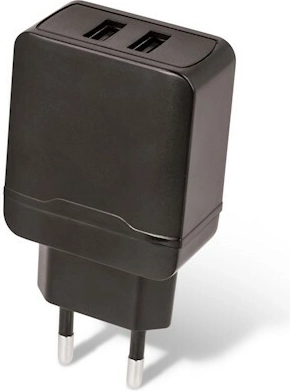 SETTY võrgutoitega USB-laadija 2×USB 2,4 A, must