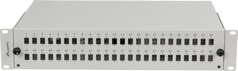 Lanberg optical patch panel with 48 SC simplex / LC duplex ports for 19" rack, 2U, grey