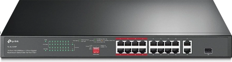 TP-Link TL-SL1218P PoE+ lüliti 16× Fast Ethernet, 2× Gigabit, 1× SFP