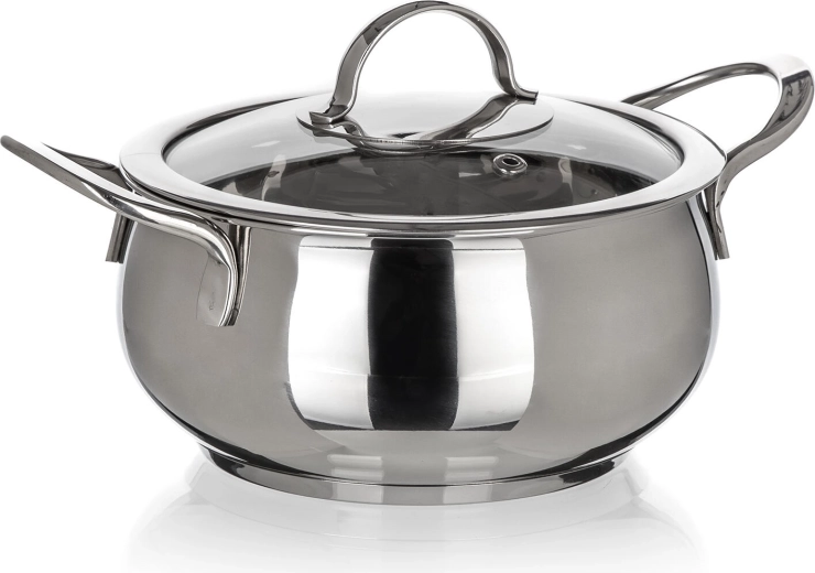 Roostevabast terasest pott klaaskaanega 14 cm 1,2 l PICCOLO