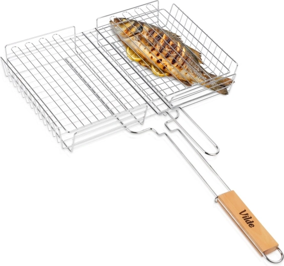 Vilde metallist grillkorv puidust käepidemega 41,5 × 28 cm