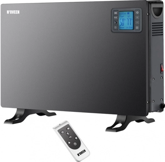 Convector Heater with LCD and Remote Control, Black