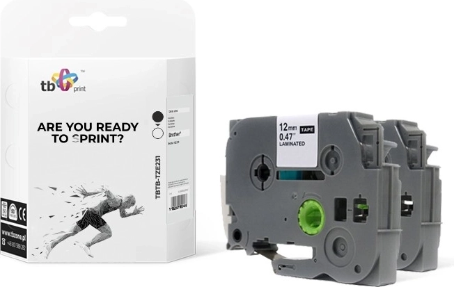 TB Print kleeplint Brotherile, must valgel 12 mm x 8 m, 2 tk