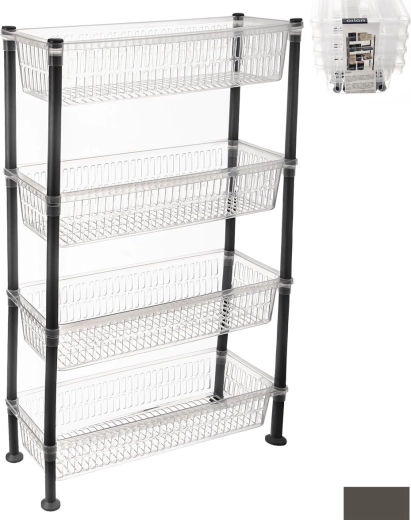 Sale plastist riiul, 4 tasandit, läbipaistev