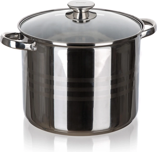 Roostevabast terasest pott LIVING 26 cm klaaskaanega 11,1 l