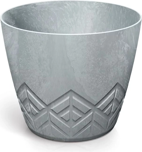 Plastist lillepott betoonefektiga 17,8 cm