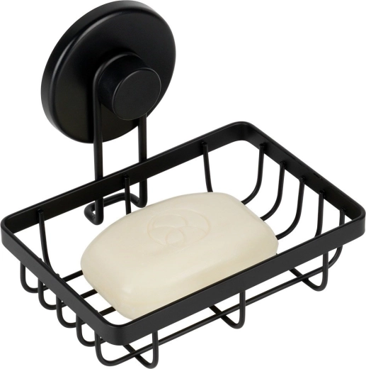 Metallist dušinurk suction-kinnitusega, must, 13,5 × 10,5 × 11,5 cm