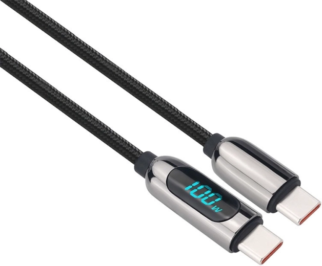 Solight USB-C-kaabel ekraaniga USB-C – USB-C 100 W 2 m - 1 tk