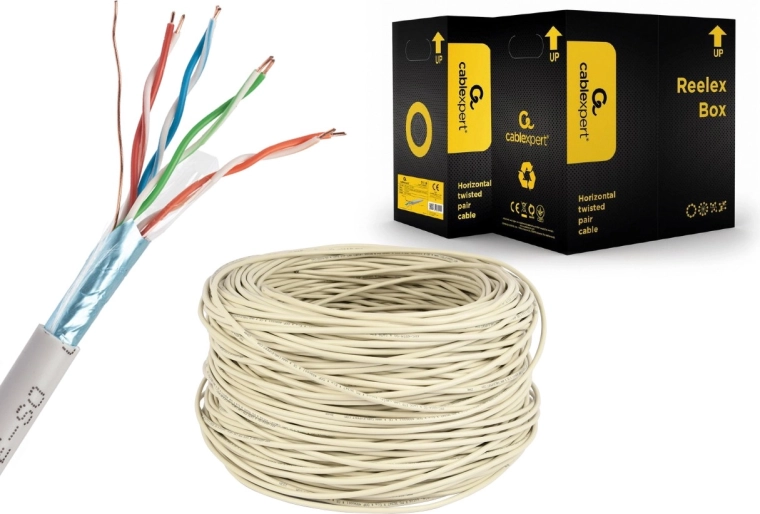Varjestatud paigalduskaabel FTP Cat 5e AWG24, 305 m, hall