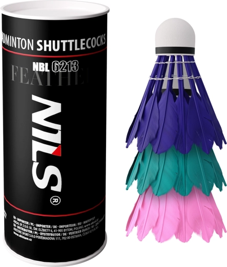 Sulgedega sulgpalli pallid NILS multicolor, 3 tk