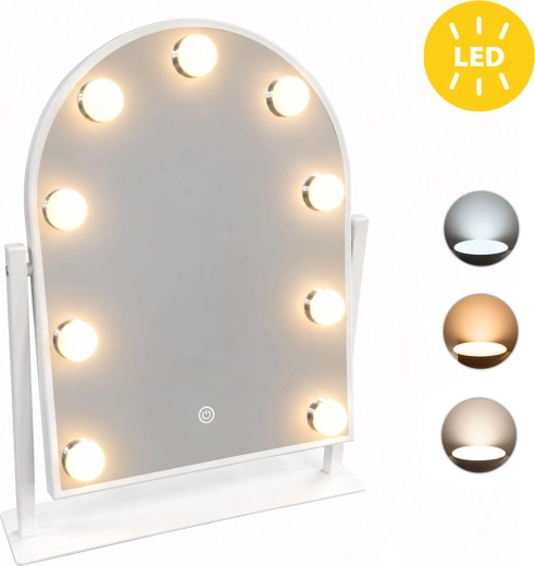 ModernHome LED Vanity Mirror 30 × 40 cm with 9 Bulbs