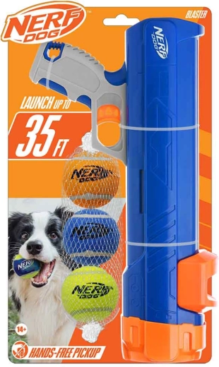 Nerf Dog pallivisaja 30 cm ilma klambriga + 3 piiksuvad tennisepalli 5 cm