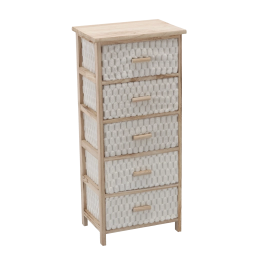 Chest of drawers with 5 fabric drawers 40 × 29 × 90 cm