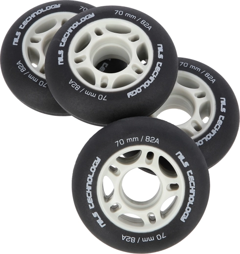 Matid rattad inline-uisutamiseks NILS Extreme 70 mm 82A, must, komplekt 4 tk