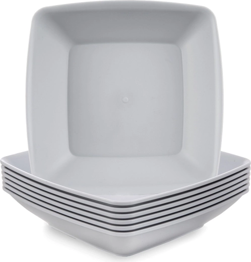 Sandy sügavad plasttaldrikud 17,5 cm, 500 ml, hallid, 6 tk