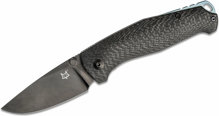Taskunuga FOX Knives TUR, süsinikkiud, must – 7,6 cm