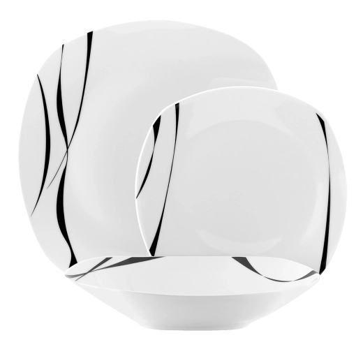 Saxo Square Dinnerware Set, 18 Pieces