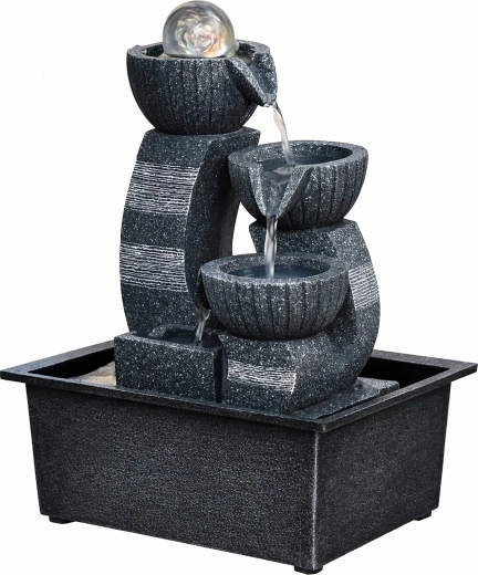 Lauapealne dekoratiivne aiapurskkaev LED-valgustusega 30 × 15,5 × 21 cm
