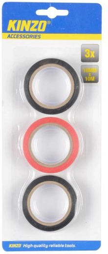 Kinzo isoleerteip 18 mm x 10 m, 3 tk