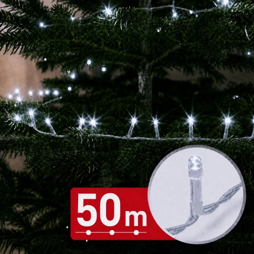 LED-valguskett 50 m, 1000 LED-i, külm valge