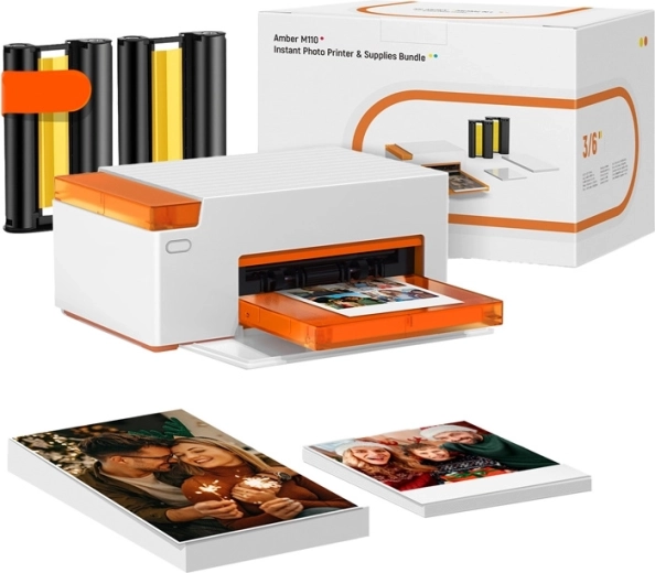 Liene Amber M110 kaasaskantav fotoprinter 10 × 15 cm koos paberikomplektiga
