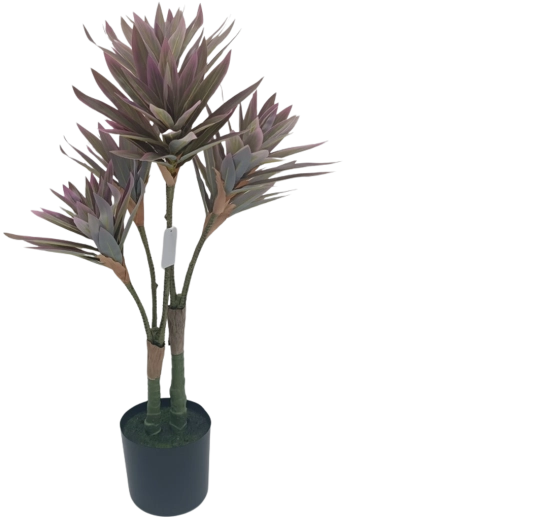 Artificial bamboo in a pot, pink-green, 90 cm
