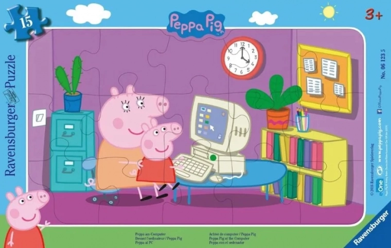 puzzle 15 tükki raamiga Peppa Pig