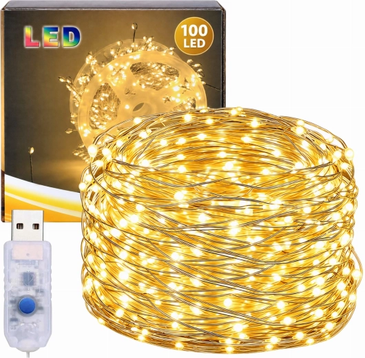 Jõulutulede kett traadil 100 LED-dioodiga, 3 m – 1 tk